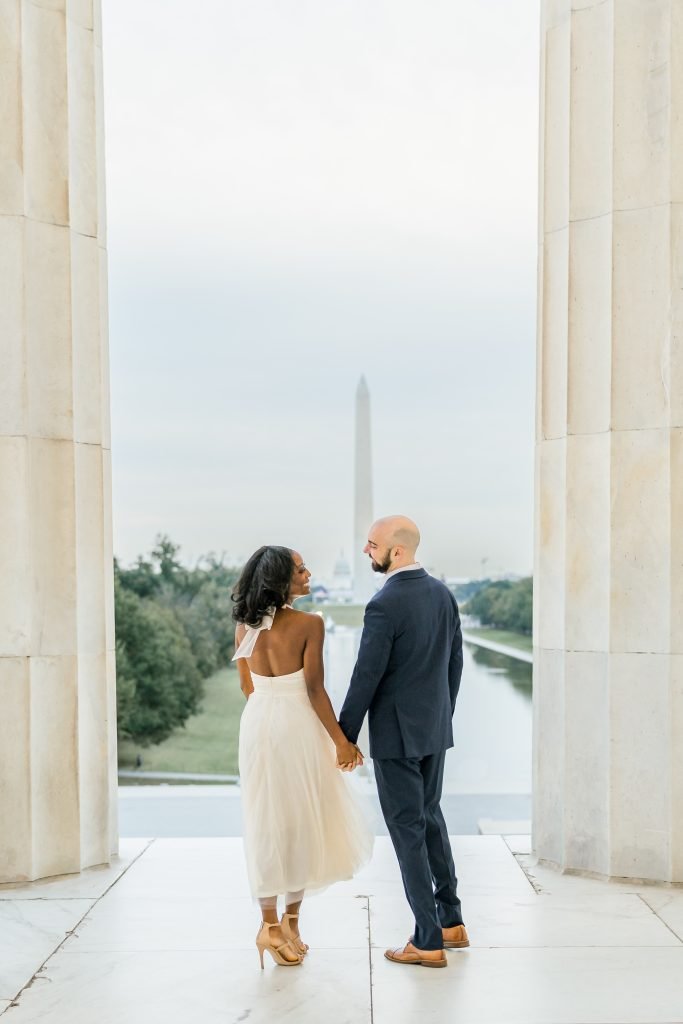 Washington DC engagement session at the Lincoln Memorial, Washington DC wedding photographer